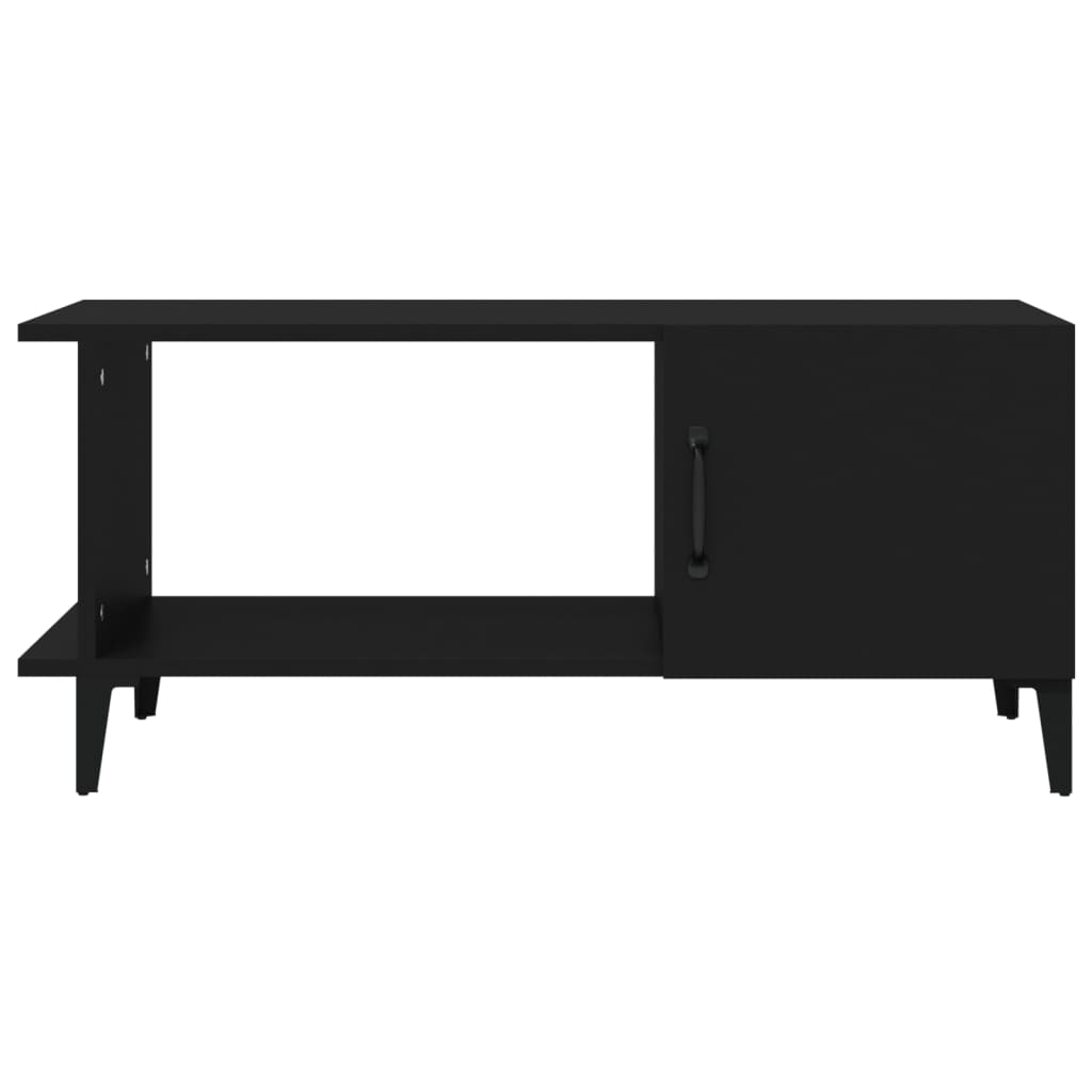 Tavolino da Salotto Nero 90x50x40 cm in Legno Multistrato