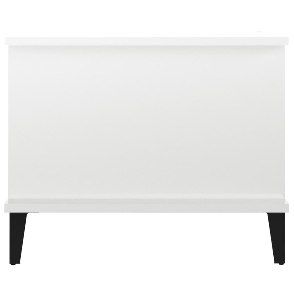 Tavolino da Salotto Bianco Lucido 90x50x40 cm Legno Multistrato