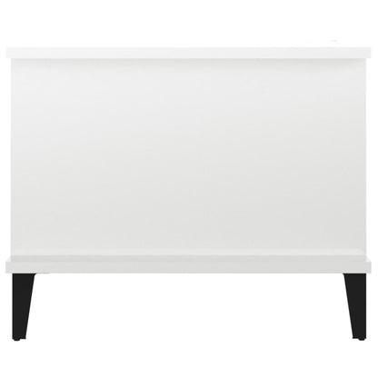 Tavolino da Salotto Bianco Lucido 90x50x40 cm Legno Multistrato