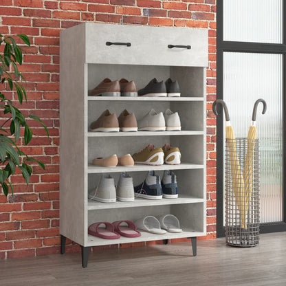 Scarpiera Grigio Cemento 60x35x105 cm in Legno Multistrato