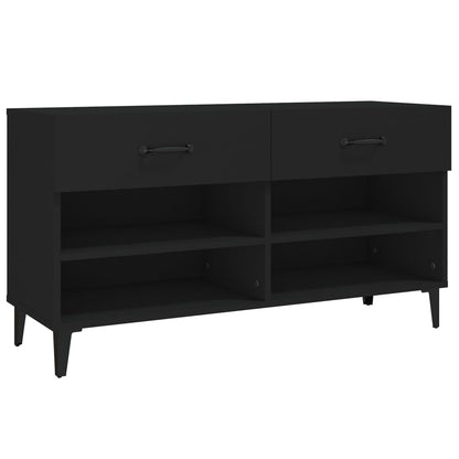 Scarpiera Nera 102x35x55 cm in Legno Multistrato