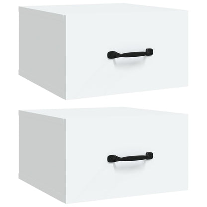 Comodini a Muro 2 pz Bianchi 35x35x20 cm