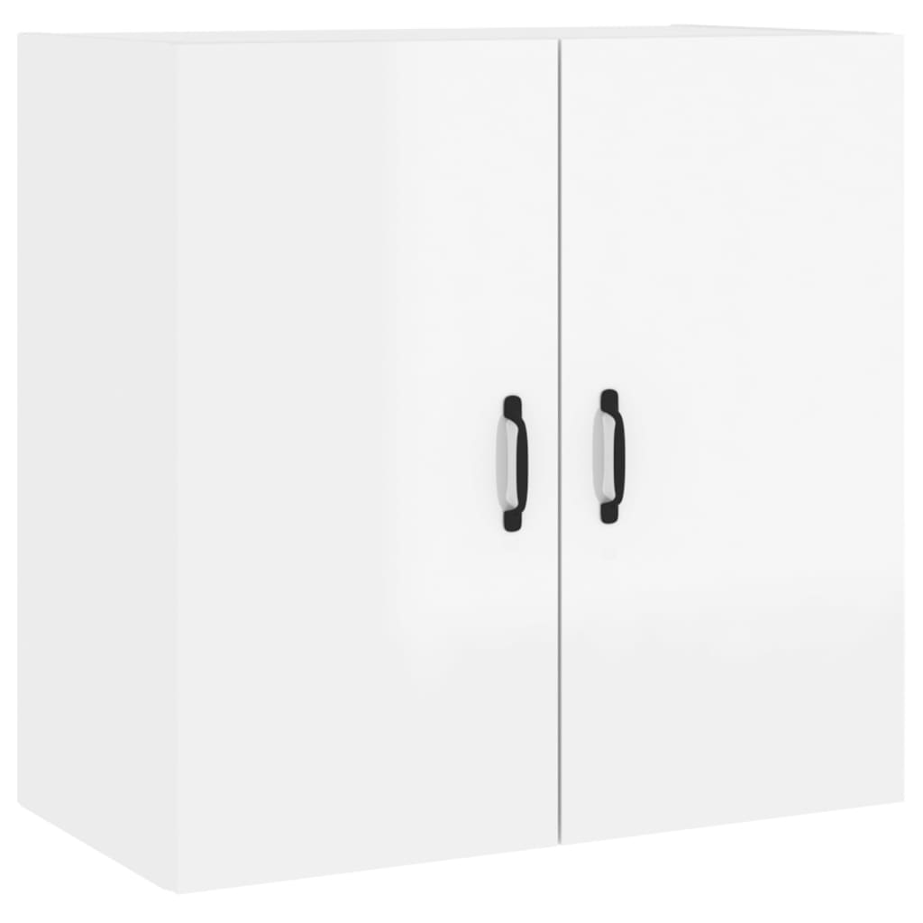 Armadietto a Muro Bianco Lucido 60x31x60 cm Legno Multistrato