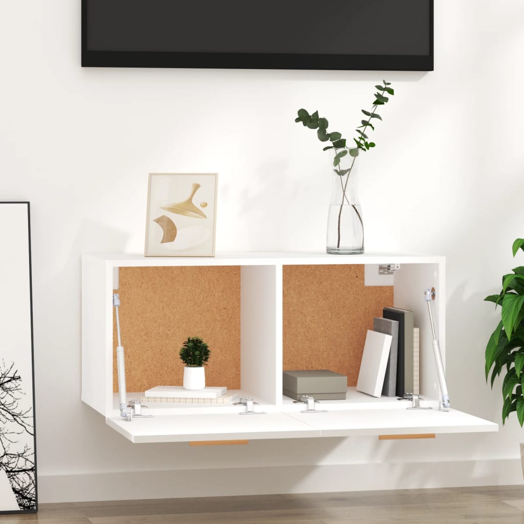 Mobile Parete Bianco 80x35x36,5cm Legno Multistrato