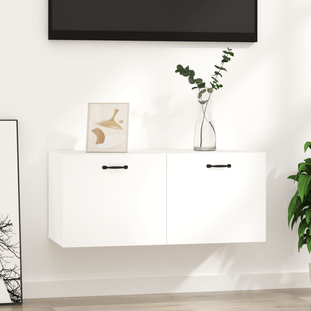 Mobile a Parete Bianco 80x36,5x35 cm in Legno Multistrato