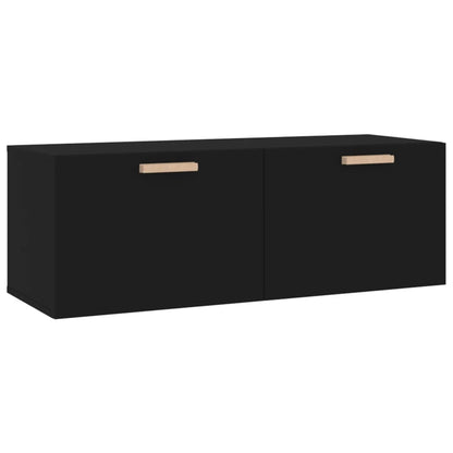 Mobile Pensile Nero 100x36,5x35 cm Legno Multistrato
