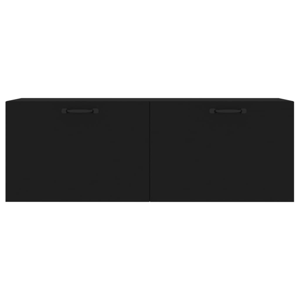Mobile Pensile Nero 100x36,5x35 cm Legno Multistrato
