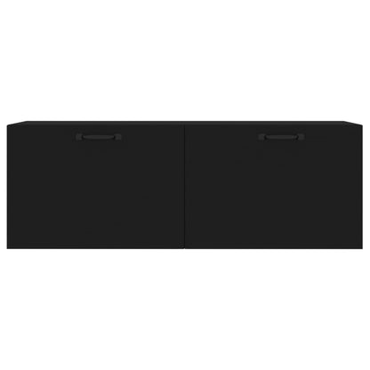 Mobile Pensile Nero 100x36,5x35 cm Legno Multistrato