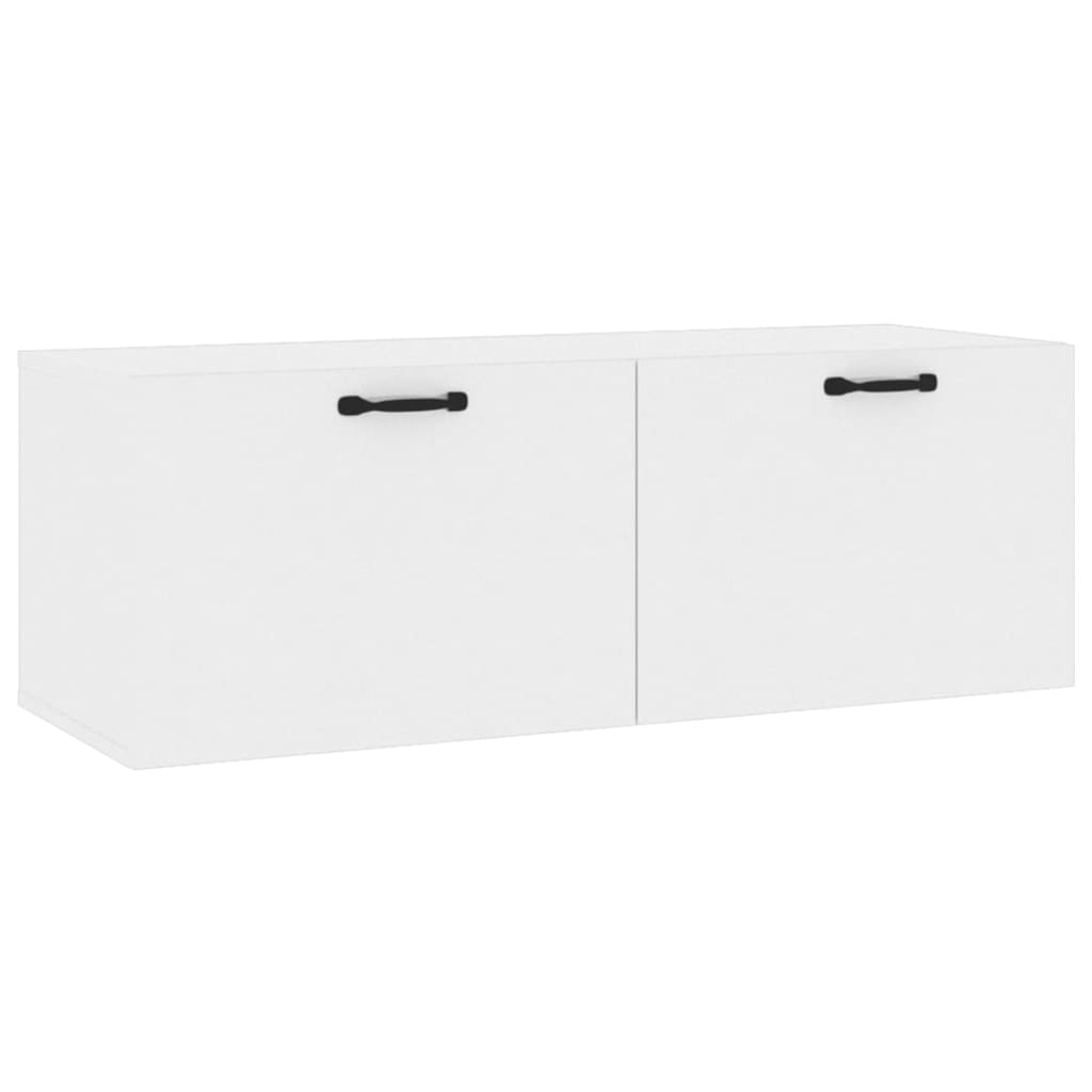 Mobile Pensile Bianco Lucido 100x36,5x35 cm Legno Multistrato