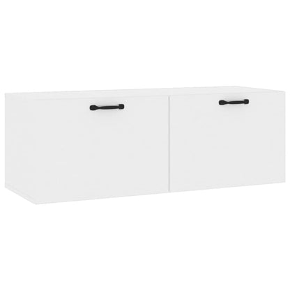 Mobile Pensile Bianco Lucido 100x36,5x35 cm Legno Multistrato