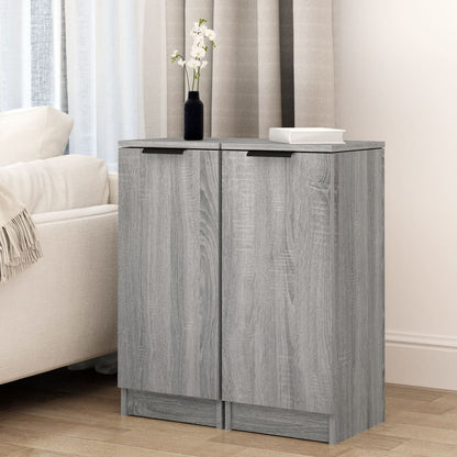 Credenze 2 pz Grigio Sonoma 30x30x70 cm in Legno Multistrato