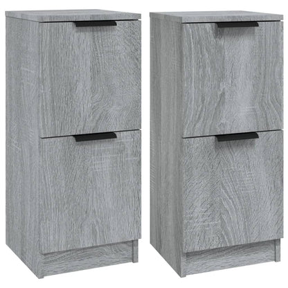 Credenze 2 pz Grigio Sonoma 30x30x70 cm in Legno Multistrato