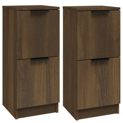 Credenze 2 pz Rovere Marrone 30x30x70 cm in Legno Multistrato