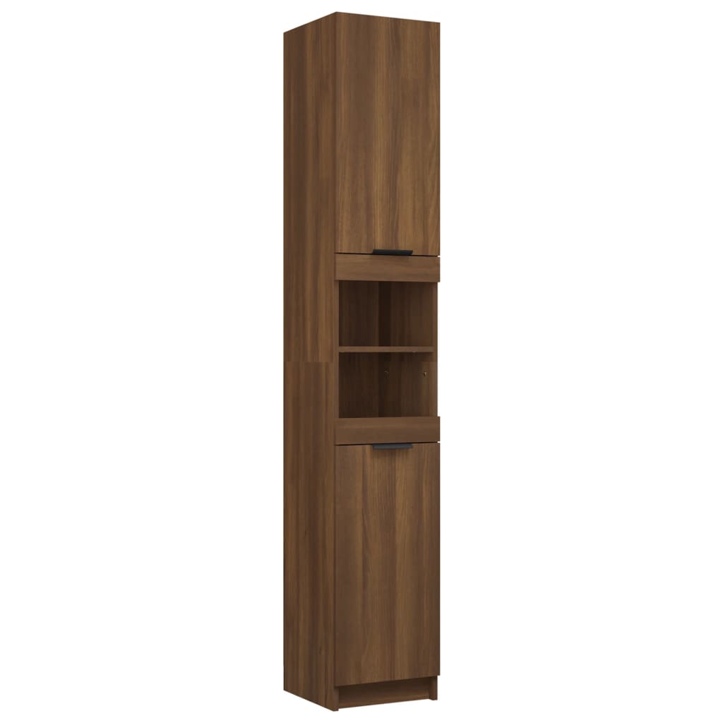 Armadietto Bagno Rovere Marrone 32x34x188,5cm Legno Multistrato