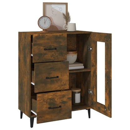 Credenza Rovere Fumo 69,5x34x90 cm in Legno Multistrato