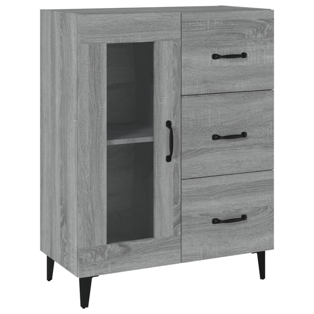 Credenza Grigio Sonoma 69,5x34x90 cm in Legno Multistrato