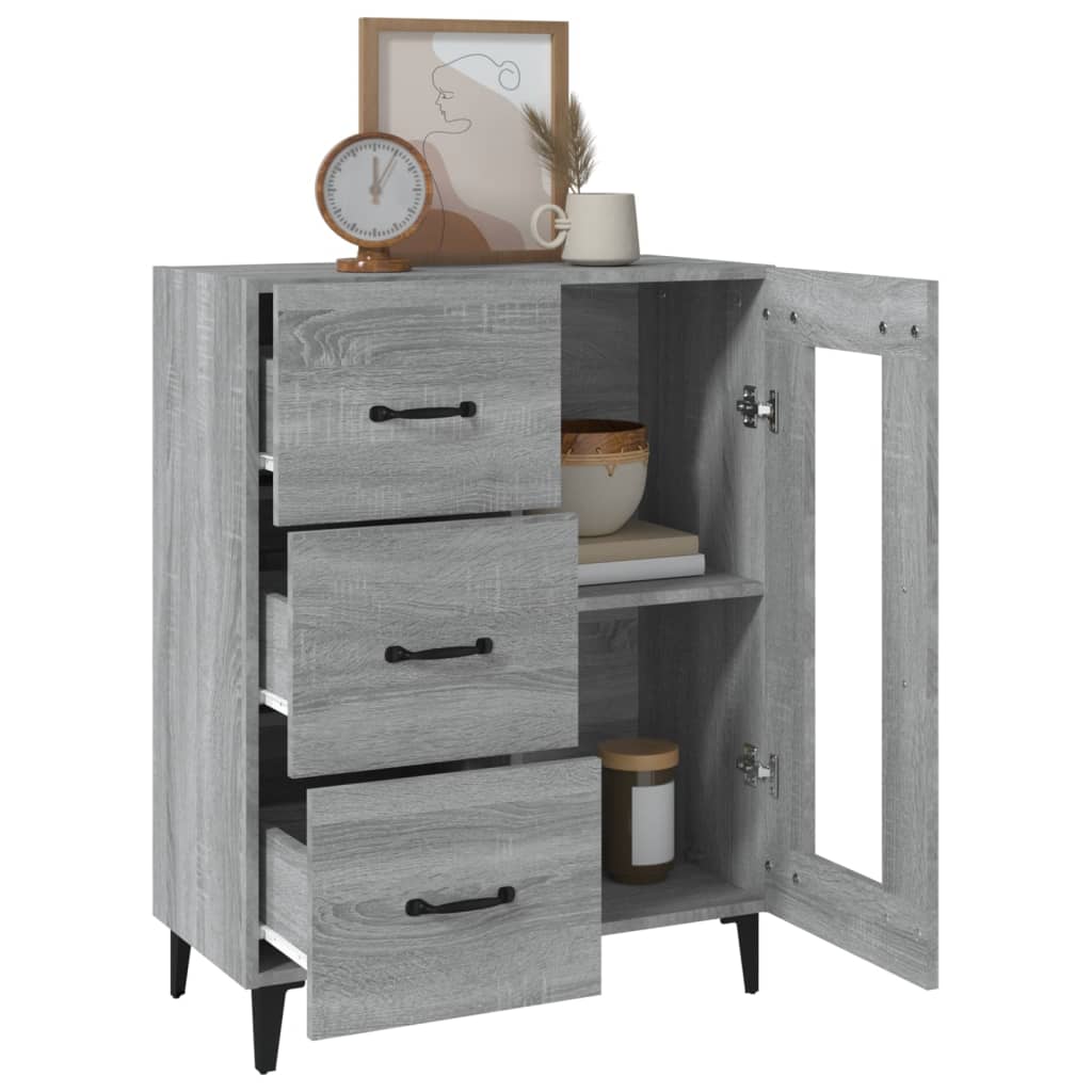 Credenza Grigio Sonoma 69,5x34x90 cm in Legno Multistrato