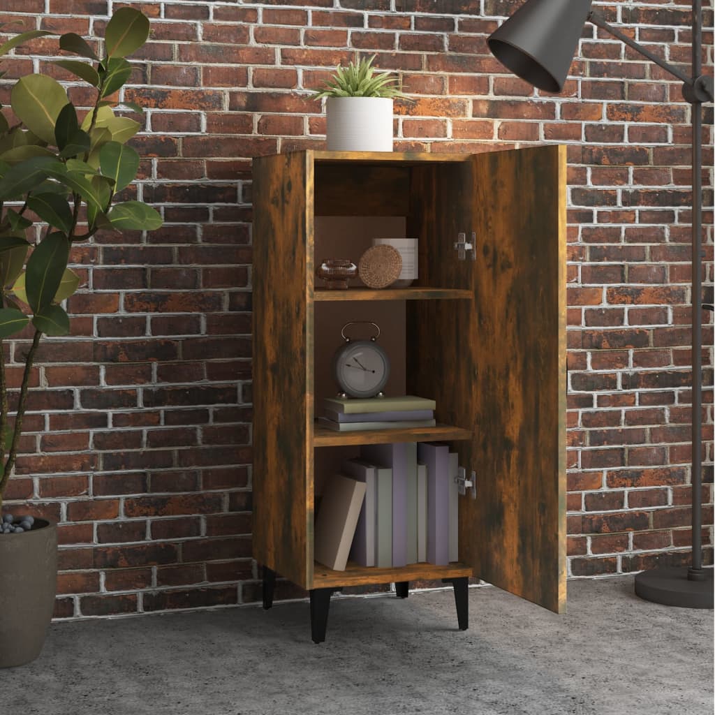 Credenza Rovere Fumo 34,5x34x90 cm in Legno Multistrato