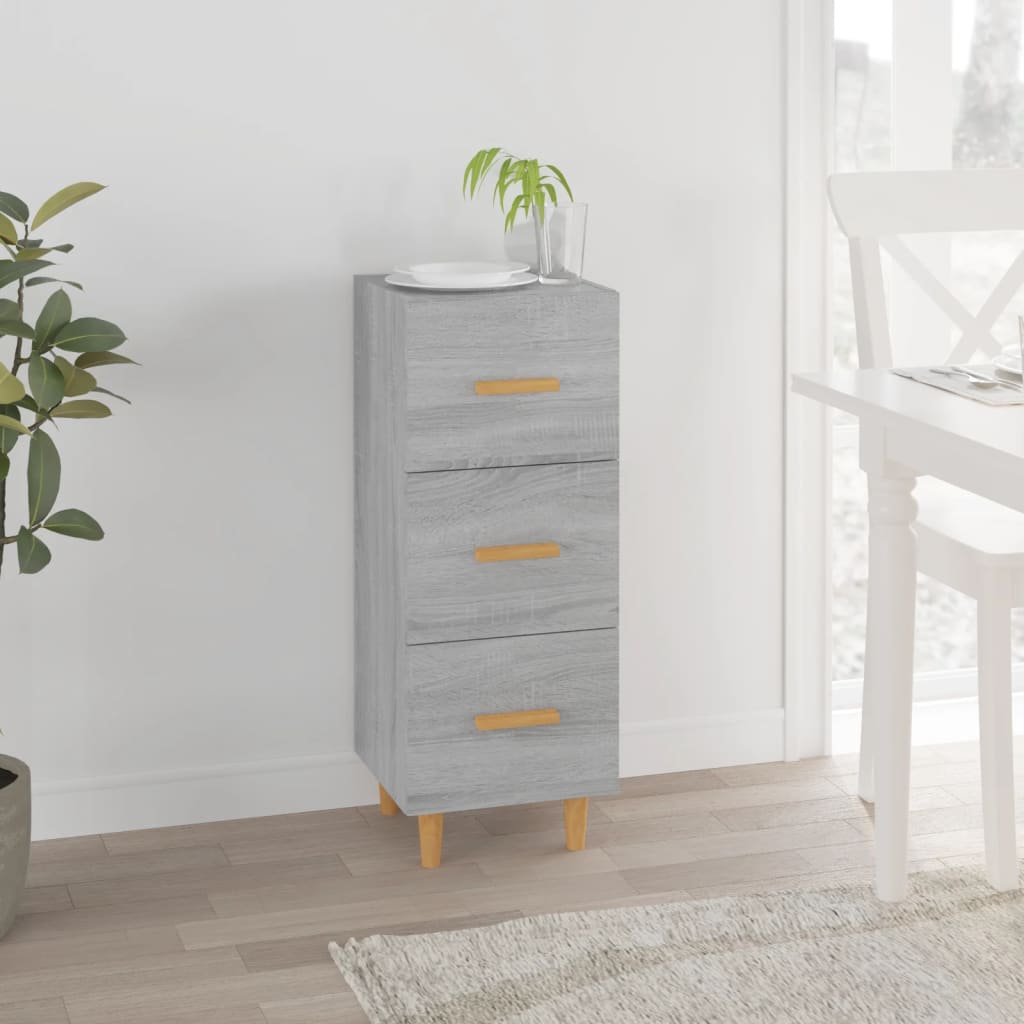 Credenza Grigio Sonoma 34,5x34x90 cm in Legno Multistrato