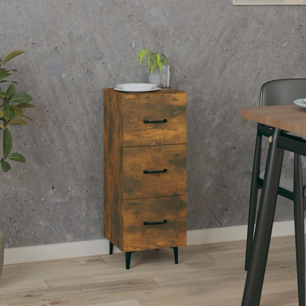 Credenza Rovere Fumo 34,5x34x90 cm in Legno Multistrato