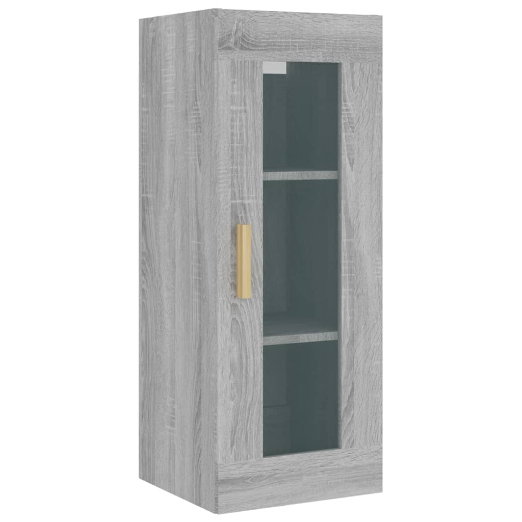 Armadietto Pensile a Parete Grigio Sonoma 34,5x34x90 cm