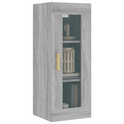 Armadietto Pensile a Parete Grigio Sonoma 34,5x34x90 cm