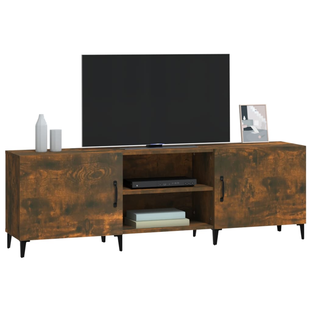 Mobile Porta TV Rovere Fumo 150x30x50 cm in Legno Multistrato