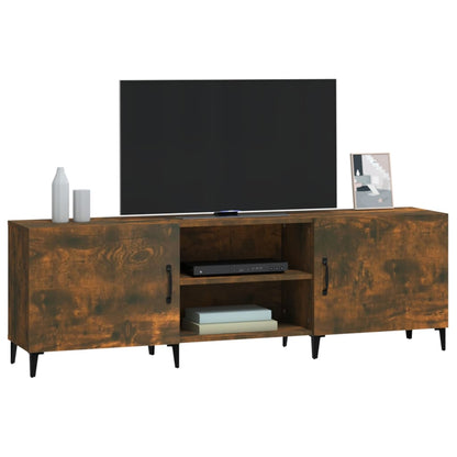 Mobile Porta TV Rovere Fumo 150x30x50 cm in Legno Multistrato