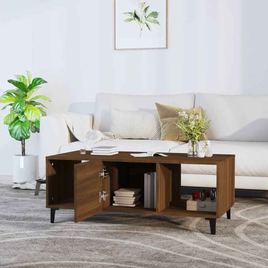 Tavolino da CaffÃ¨ Rovere Marrone 102x50x40 cm Legno Multistrato