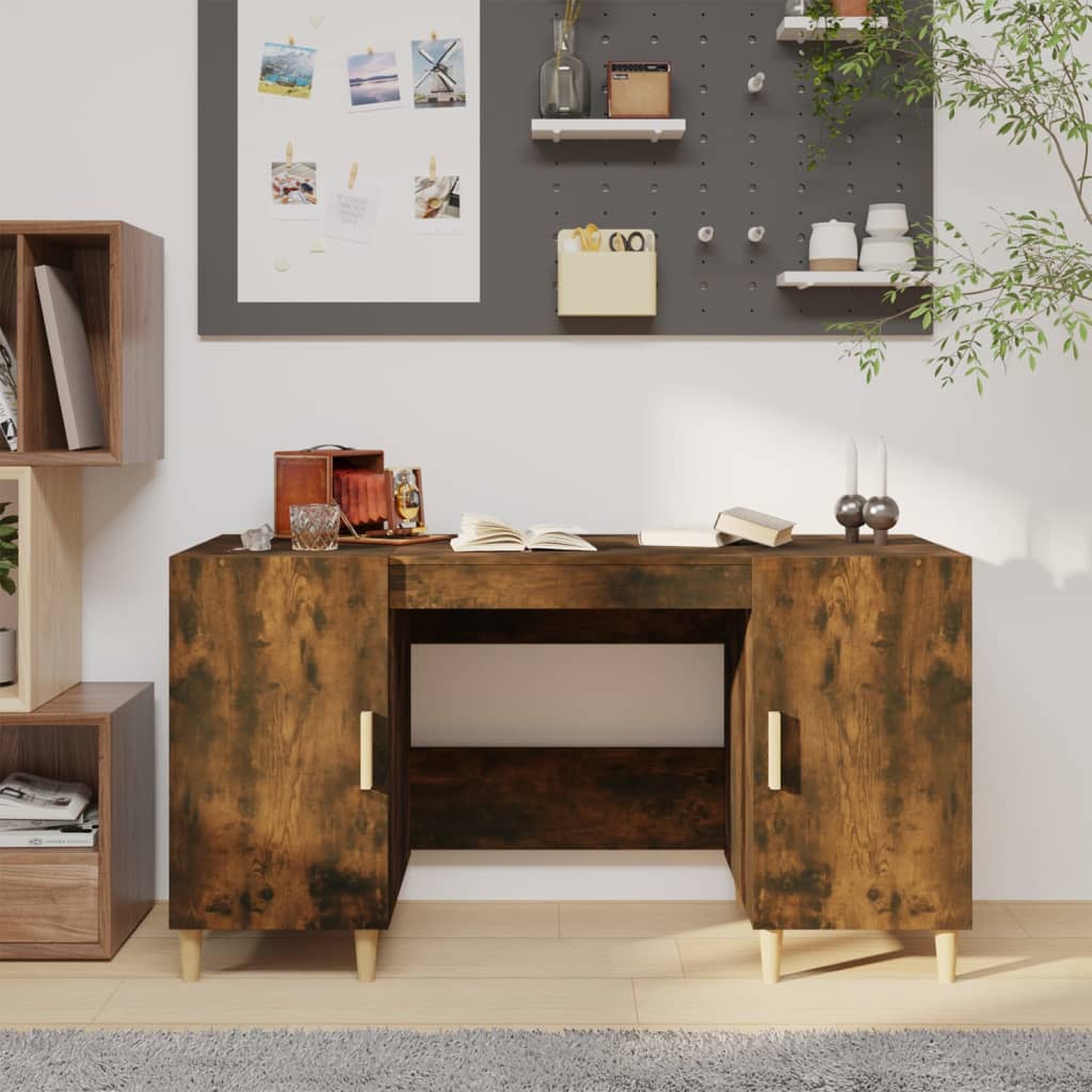 Scrivania Rovere Fumo 140x50x75 cm in Legno Multistrato