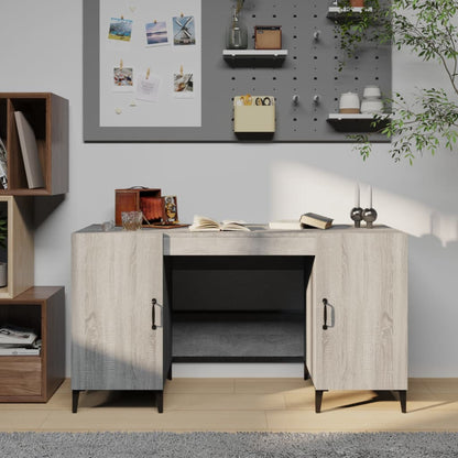 Scrivania Grigio Sonoma 140x50x75 cm in Legno Multistrato