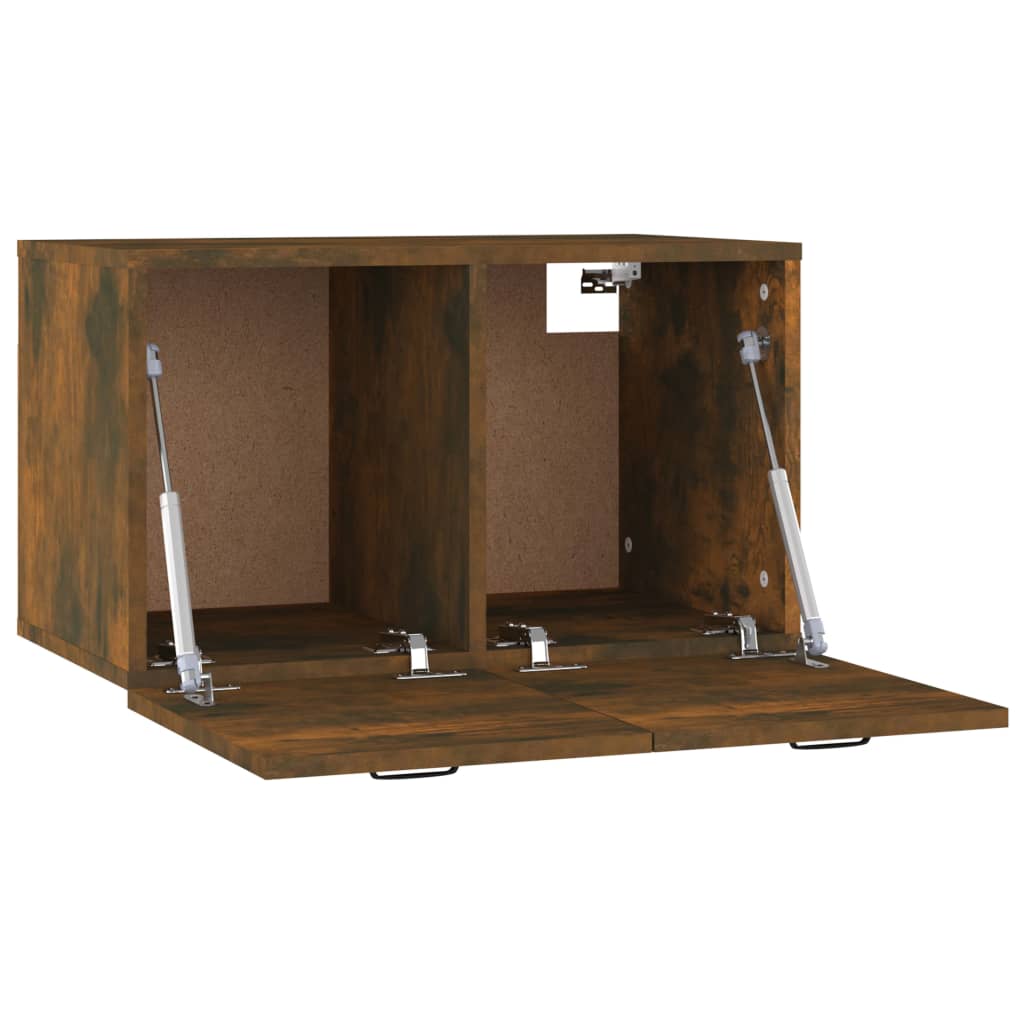 Armadietto a Muro Rovere Fumo 60x36,5x35 cm Legno Multistrato