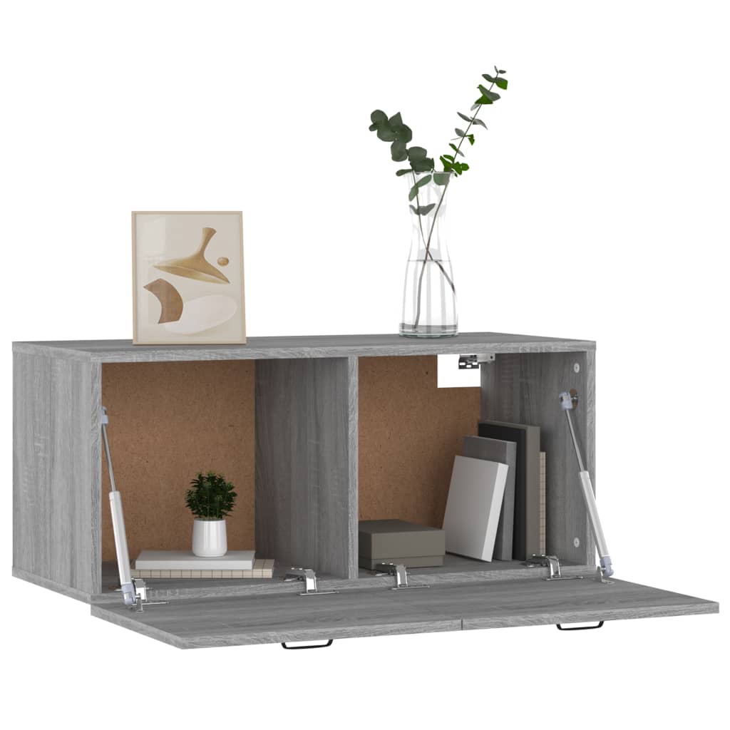 Mobile a Parete Grigio Sonoma 80x36,5x35cm in Legno Multistrato
