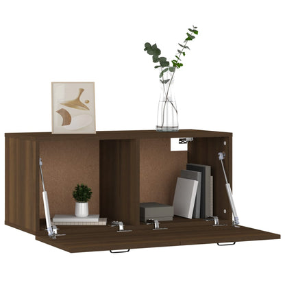 Mobile a Parete Rovere Marrone 80x36,5x35 cm Legno Multistrato