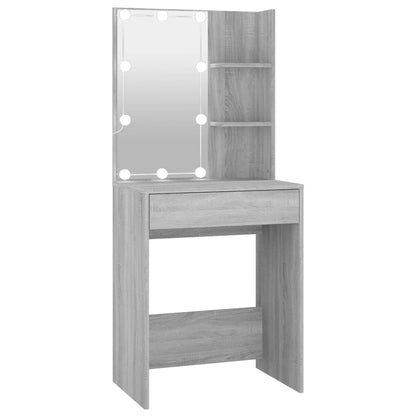 Toeletta con LED Grigio Sonoma 60x40x140 cm