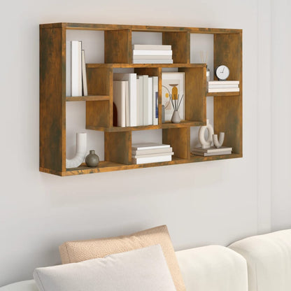 Mensola a Muro Rovere Fumo 85x16x52,5 cm in Legno Multistrato