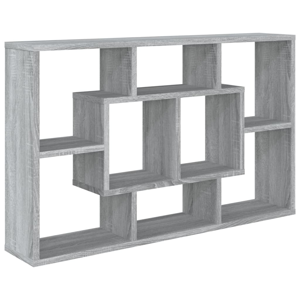 Mensola a Muro Grigio Sonoma 85x16x52,5 cm in Legno Multistrato