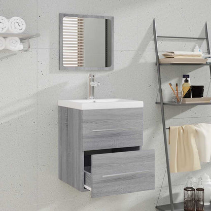 Mobile da Bagno con Specchio Grigio Sonoma 41x38,5x48 cm
