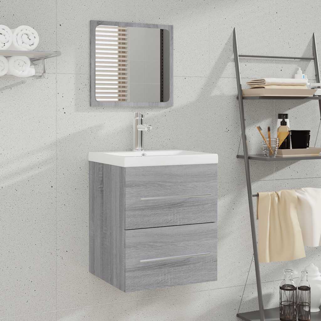 Mobile da Bagno con Specchio Grigio Sonoma 41x38,5x48 cm
