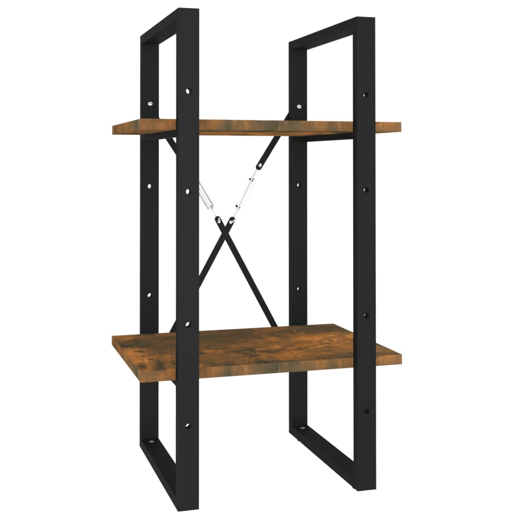 Libreria a 2 Ripiani Rovere Fumo 40x30x70 cm Legno Multistrato