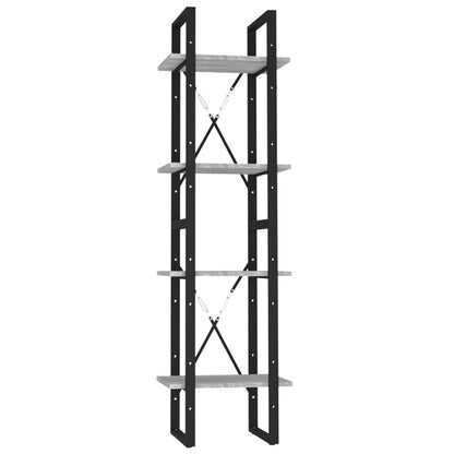 Libreria 4 Ripiani Grigio Sonoma 40x30x140 cm Legno Multistrato