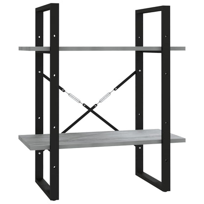 Libreria a 2 Ripiani Grigio Sonoma 60x30x70cm Legno Multistrato