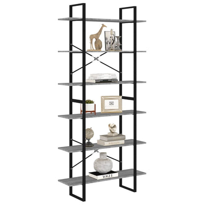 Scaffale Alto Grigio Sonoma 100x30x210 cm in Legno Multistrato