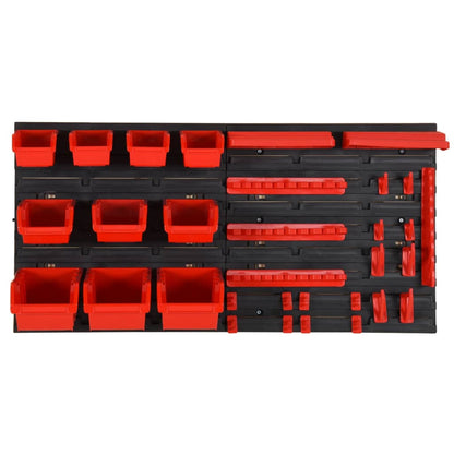 Set da Officina 35 pz Rosso e Nero 77x39 cm in Polipropilene