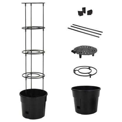 Vaso a Torre per Pomodori Antracite ÃƒËœ29,5x115 cm Polipropilene