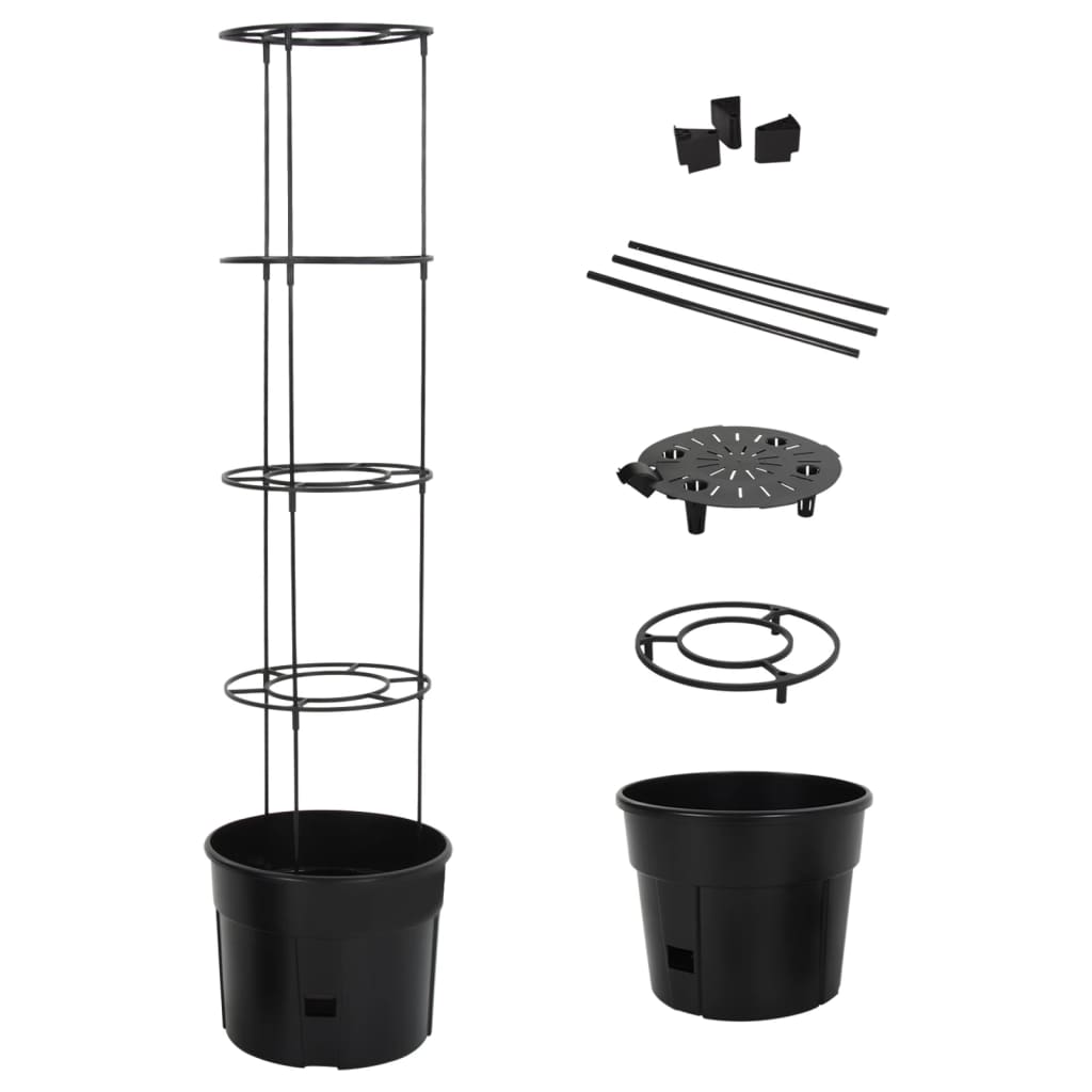 Vaso a Torre per Pomodori Antracite ÃƒËœ39x150 cm Polipropilene
