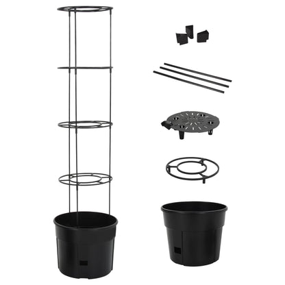 Vaso a Torre per Pomodori Antracite ÃƒËœ39x150 cm Polipropilene