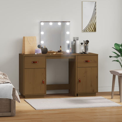 Set Toeletta con LED Marrone ambra in Legno Massello di Pino