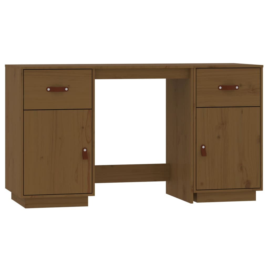 Scrivania con Armadietti ambra 135x50x75cm Legno Massello Pino