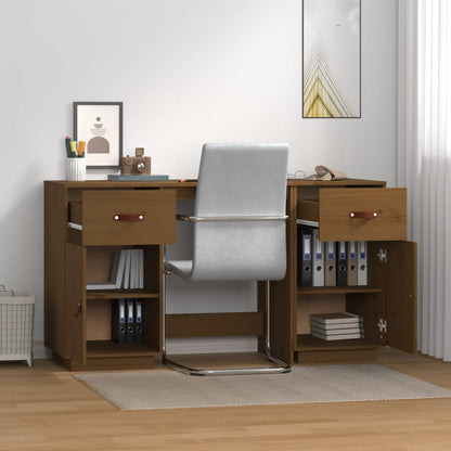 Scrivania con Armadietti ambra 135x50x75cm Legno Massello Pino
